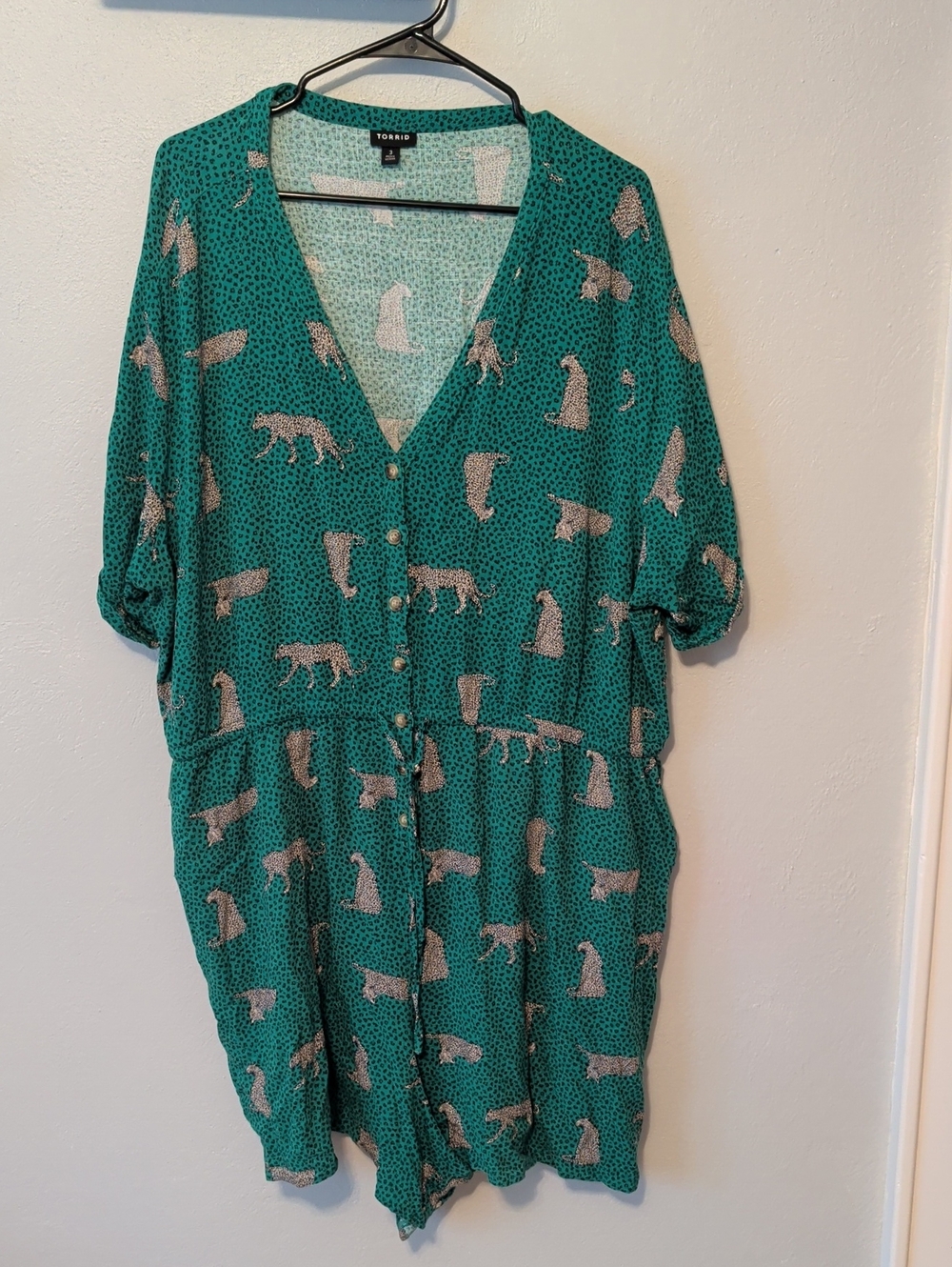 Torrid 3x Cheetah Shorts Romper